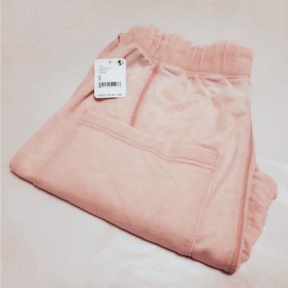 Free People Cozy All Day Harem Leggings/Joggers In Pink Daytime Fireworks - Picture 2 of 5